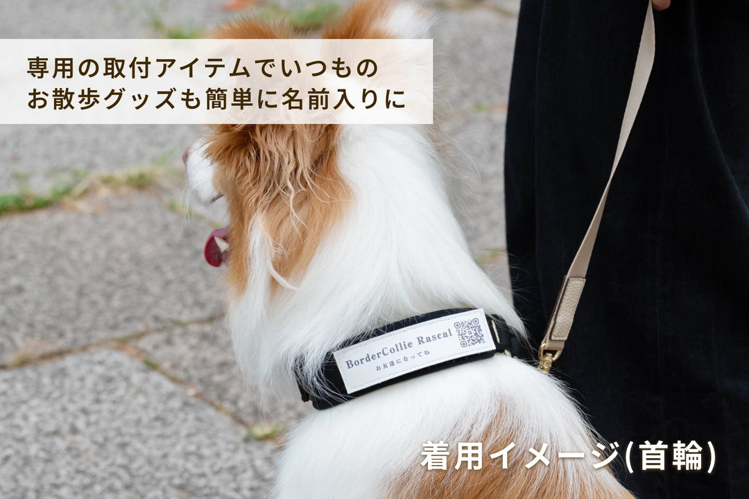 PUレザーマジックタグ【アプリ連携できるQRコード付き犬用ネームタグ | 迷子札にも】